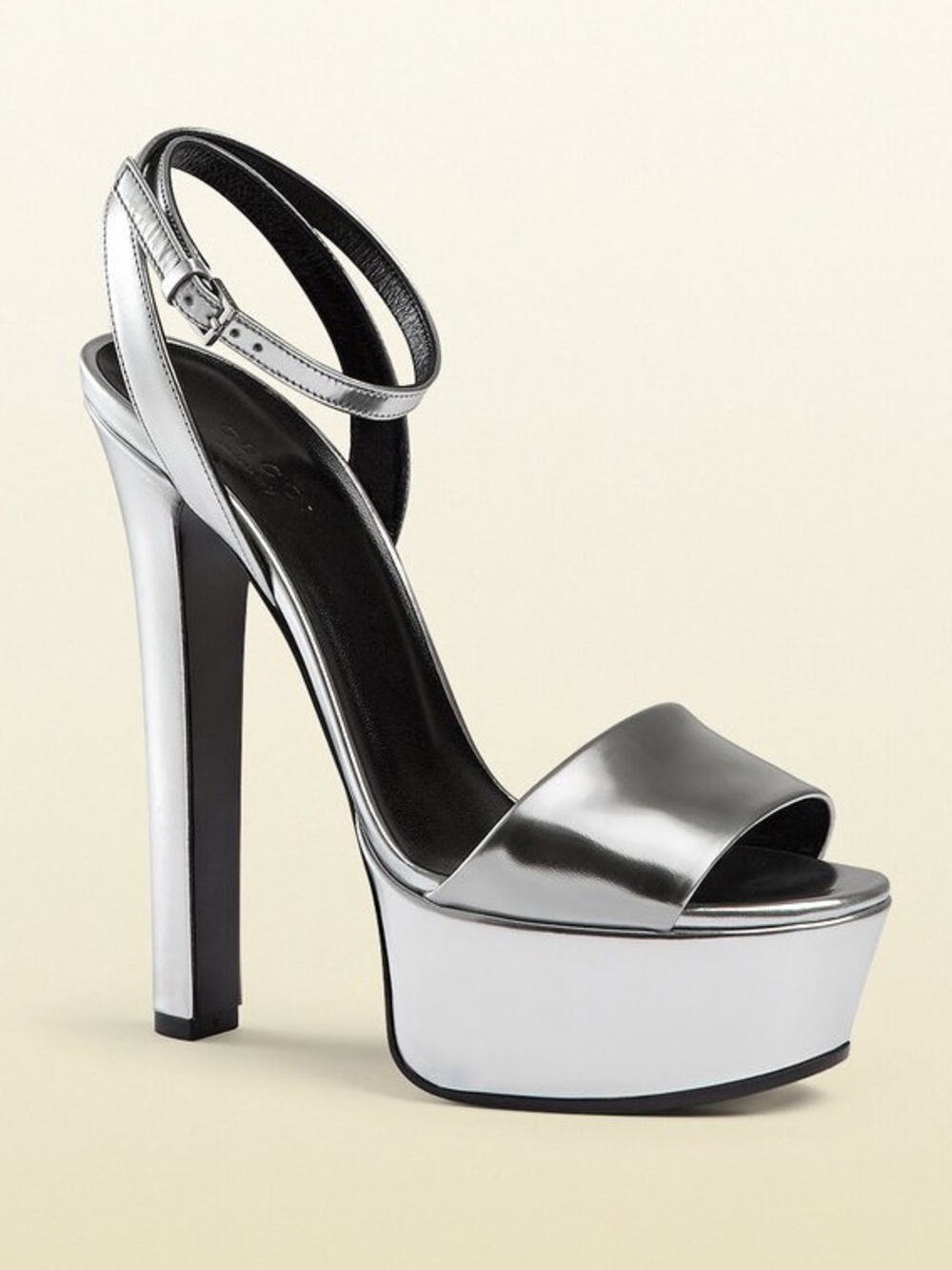 Authentic Gucci Leila Metallic Platform Sandals